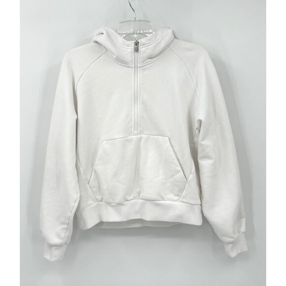 ATHLETA forever fleece hoodie 1/2 zip sweatshirt pullover bright white casual M - Picture 4 of 10